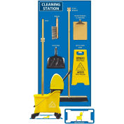National Marker Cleaning Station Shadow Board, Combo Kit, Blue/White, 72 X 36, Pro Series Acrylic
