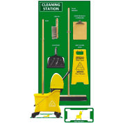 National Marker Cleaning Station Shadow Board, Combo Kit, Green/White, 72 X 36, Acp, Composite