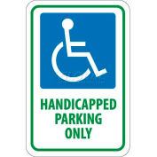 NMC TM145J panneau de signalisation, handicapé stationnement seulement, 18 "X 12", blanc/bleu/vert
