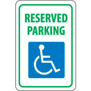 NMC TM87G panneau de signalisation, réservé un Parking, 18 "X 12", blanc/bleu/vert