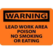 NMC W6RB OSHA signe, avertissement ne conduire travail zone Poison aucun fumer ou manger, 10 "X 14", Orange/Noir