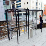 Aucun Butts 4 côtés fumer abri SR1552-BLK - panneaux de côté la moitié - 10'4 "W x 3'6" D x 7'11 « H clair toit