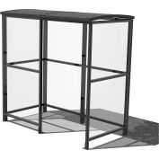 Non fumeur 4 côtés de mégots abri SR1558-F-BLK - pose libre - 7' W x 3'6 "P x 7'11" toit en aluminium H