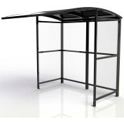 No Butts Open Front Smoking Shelter SR1586-F-BLK - Freestanding - 7'W x 7'D x 7'11"H Aluminum Roof