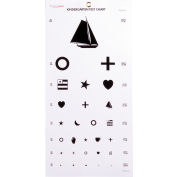Tech-Med Kindergarten Eye Chart 20 ft, Non-Reflective Matte Finish, 22" x 11"