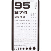 Tech-Med Pocket Eye Chart, à utiliser à 14 », 20/800 Distance, plastique laminé, 6-1/2 » x 3-1/2 »