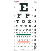 Tech-Med Snellen Eye Test Chart, 20 ft, Non-Reflective Matte Finish, 22" x 11"