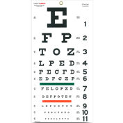 Tableau de test oculaire Tech-Med Snellen, 20 pi, finition mate non réfléchissante, 22 » x 11 »