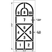 Newstripe Arched Hopscotch Playground Stencil, 1/8" Thick, PolyTough, Plastic, White