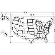 Newstripe US Map Stencil (Large), 1/8" Thick, PolyTough, Plastic, White