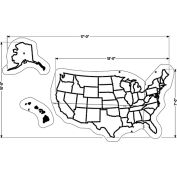Newstripe US Map Stencil (Small), 1/8" Thick, PolyTough, Plastic, White