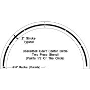 Newstripe NCAA Basketball 6' Center Circle Stencil, 1/8" Thick, PolyTough, Plastic, White