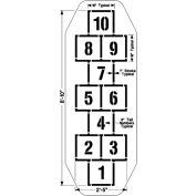 Newstripe Traditional Hopscotch Playground Stencil, 1/8" Thick, PolyTough, Plastic, White