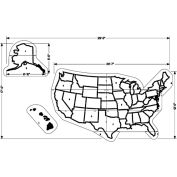 Newstripe US Map Stencil (Medium), 1/8" Thick, PolyTough, Plastic, White