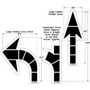 Newstripe Large Federal Arrow Set, 1/8" Thick, PolyTough, Plastic, White