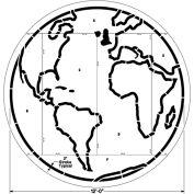 Newstripe World Map, 12' daimeter, 6 piece, PolyTough, Plastic, White