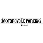 Newstripe 4 » Mortorcycle Parking, sur une ligne w / overspray panneau, PolyTough, Plastique, Blanc