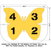 Newstripe 8' Butterfly, 4-square stencil, 1/8" Thick, PolyTough, Plastic, White