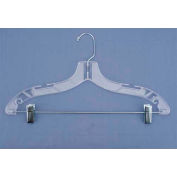 NAHANCO 500RC Suit Hanger-Heavy Weight W/Metal Clips, 17"L, Plastic-CL, Pkg Qty 100
