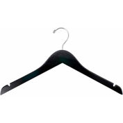 NAHANCO 8217CHNOBAR Suit Hanger-Flat W/Notches, 17"L, Wood-BK, Pkg Qty 100