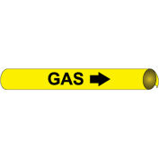 Marqueur de tuyau préenroulé et strap-on NMC™, gaz, convient aux tuyaux de 3/4 « - 1 » de diamètre.