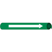 NMC™ Precoened & Strap-On Pipe Marker, Direction Arrow, Convient 1-1/8 « - 2-3/8 » Pipe Dia., Vert