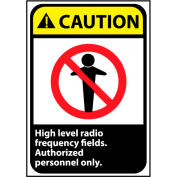 Attention signe 14 x 10 plastique rigide - haut niveau de fréquence Radio