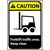 Caution Sign 14x10 Aluminum - Forklift Traffic Area