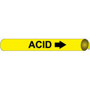 NMC™ Precoened & Strap-On Pipe Marker, acide, convient 3-3/8 « - 4-1/2 » Pipe Dia.