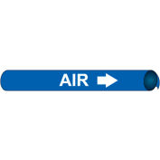 NMC™ Precoened & Strap-On Pipe Marker, Air, Fits 3-3/8 « - 4-1/2 » Pipe Dia., Bleu