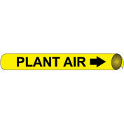 NMC™ Precoiled & Strap-On Pipe Marker, Plant Air, Fits 3-3/8 « - 4-1/2 » Pipe Dia.