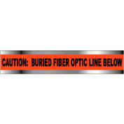 Detectable Underground Warning Tape - Caution Buried Fiber Optic Line - 6"W