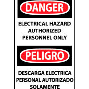Bilingual Machine Labels - Danger Electrical Hazard Authorized Personnel Only