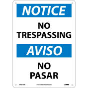 Bilingual Aluminum Sign - Notice No Trespassing
