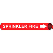 NMC™ Precoiled & Strap-On Pipe Marker, Sprinkler Fire, Fits 6 « - 8 » Pipe Dia.