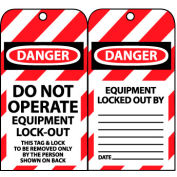 Des étiquettes de verrouillage - ne pas utiliser l’équipement Lock-Out