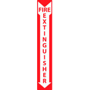 NMC Fire Safety Vinyl Sign, Fire Extinguisher, 4"W x 24"H, Gray