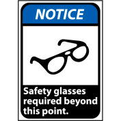 Avis de signer vinyle 14 x 10 - lunettes de sécurité requis au-delà de ce Point