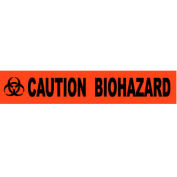 Ruban barricade NMC, 3 » x 1000', orange, Attention Biohazard