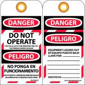 Bilingual Lockout Tags - Do Not Operate - Bloqueado No Ponga En Funcionamiento