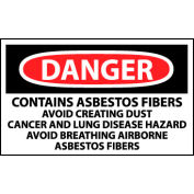 Rouleau de 500 DANGER AVERTISSEMENT vinyle Labels - Danger contient des fibres d’amiante