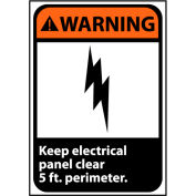 Panneau d’avertissement 14 x 10 en aluminium - Keep électrique panneau clair
