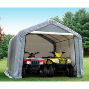 12x12'3"x8'6" Peak Style Shed 4-15" Augers 1-3/8" Frame - Grey