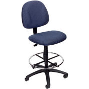 Boss Drafting Stool with Footring -Fabric - Blue