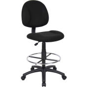 Interion® Drafting Stool - Fabric - Black