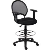 Maille Boss rédaction tabouret avec accoudoir réglable - tissu - noir