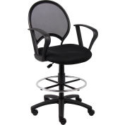Tabouret à dessin en maille Boss avec accoudoir fixe - noir