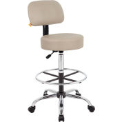 Boss Medical tabouret avec dossier et socle - vinyle - Beige