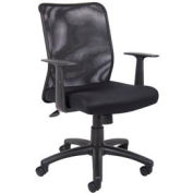 Chaise de travail De maille d'Interion® mesh avec des bras - tissu - Mid Back - Noir