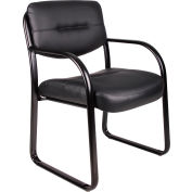 Chaise d'attente ® Interion® avec bras - Cuir - Noir